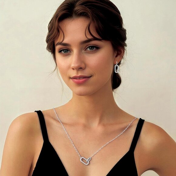 Sterling Silver 14K Gold Plated Pendant Necklace for Women Gift Layered Jewelry - Picture 2 of 6